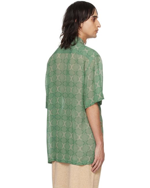 Dries Van Noten Green Sequinned Shirt for men