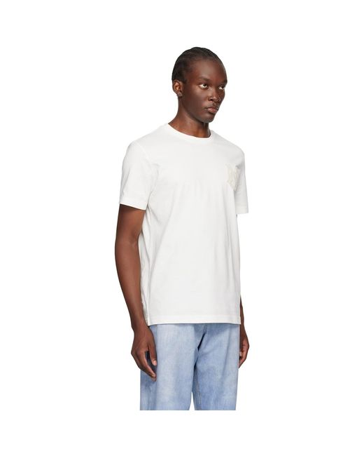 Moncler White Monogram T-Shirt for men