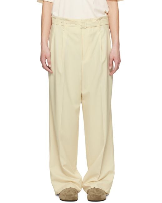 AURALEE Super Fine Tropical Wool Two-Tuck Trousers in