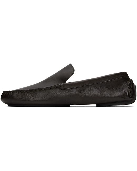 The Row Black Lucca Loafers for men