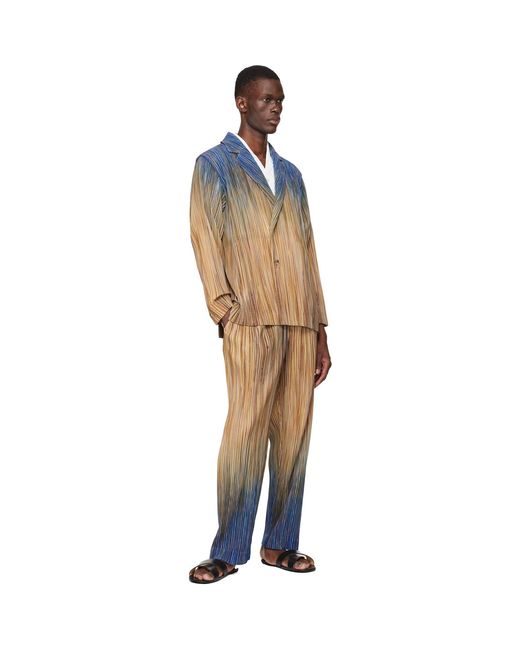 Homme Plissé Issey Miyake Blue Paint Brush Close-Up Blazer for men