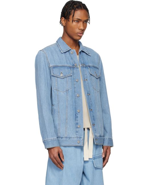 Dries Van Noten Blue Faded Denim Jacket for men