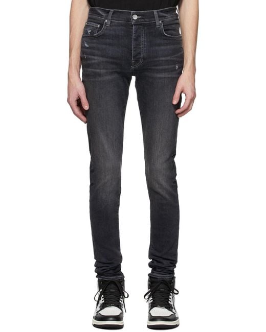 Amiri Denim Stack Jeans in Grey (Gray) for Men - Lyst