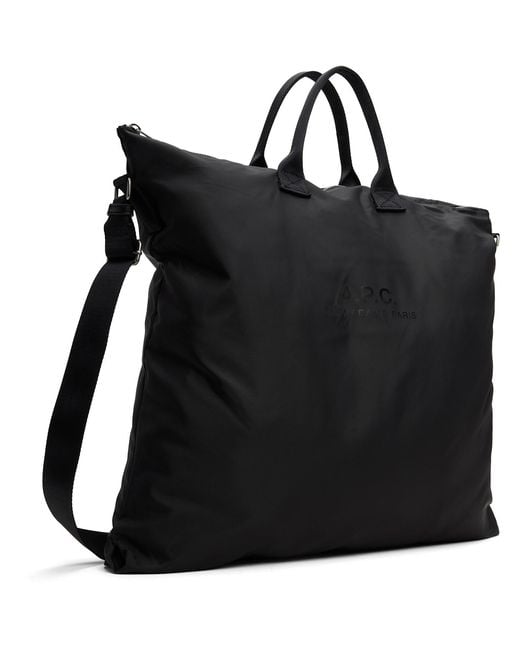 A.P.C. Black Backstage Crossbody Tote for men