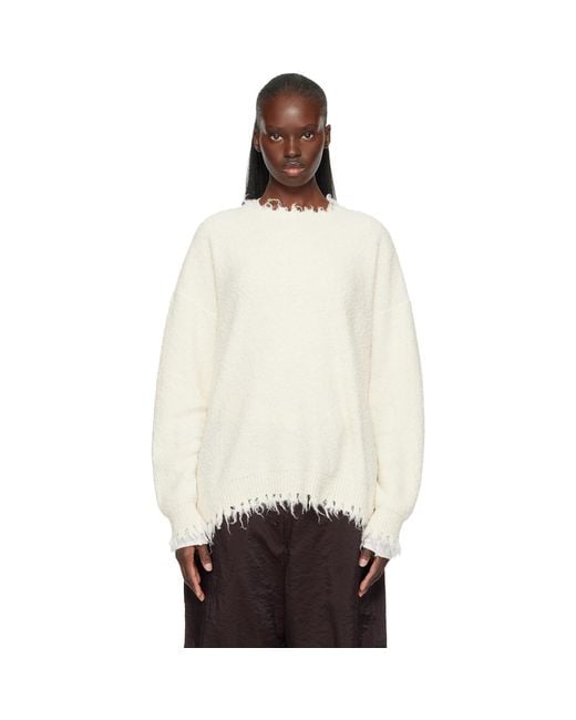 Lauren Manoogian Black Off- Fray Crewneck Sweater