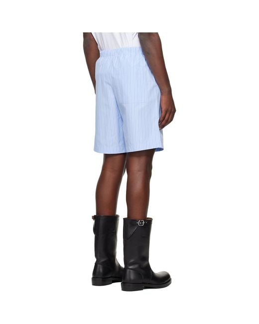 Dries Van Noten Blue Cotton Shorts for men