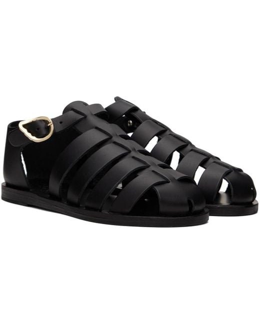 Ancient Greek Sandals Black Homeria Sandals