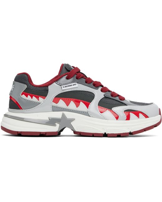 Baskets #3 Gris Et Rouge À Requin Et Étoiles Emblématiques A Bathing Ape pour homme en coloris Black