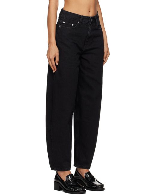 Ganni Black Relaxed Organic Cotton Jeans