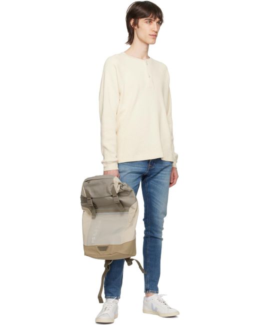 PS by Paul Smith Gray Beige Paneled Backpack for men