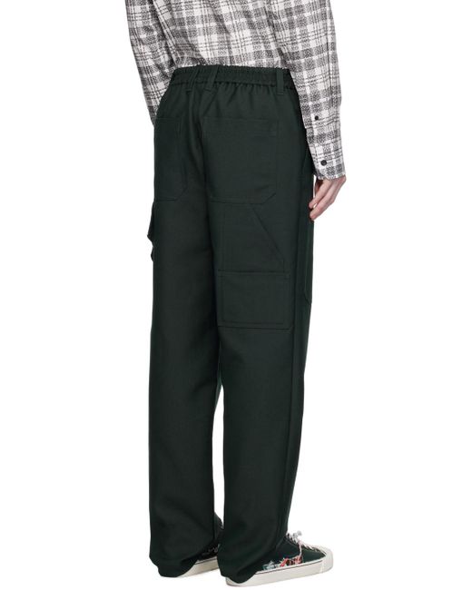 Helmut Lang Black Green Carpenter Trousers for men
