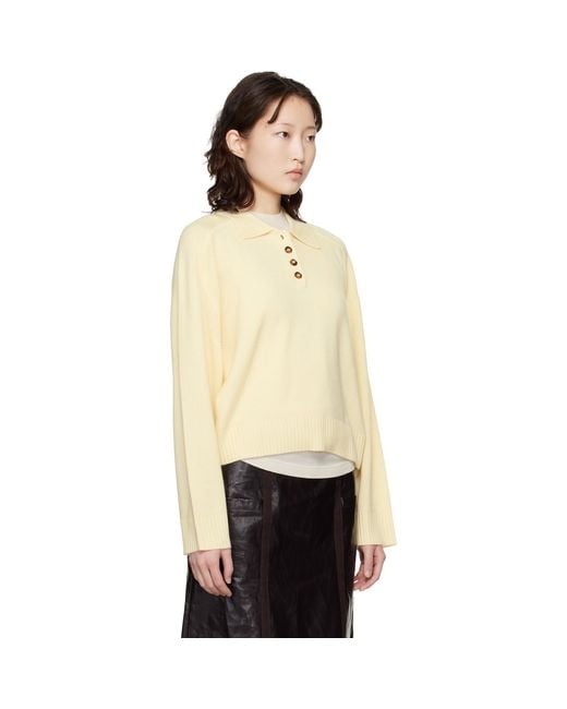 Loulou de Saison Black Off- Homere Lds Cashmere Polo Sweater