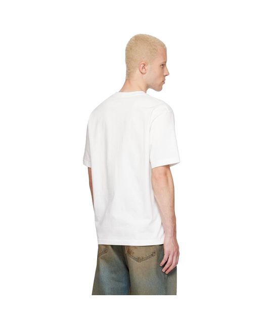 KENZO White Paris Signature' Embroidered T-Shirt for men