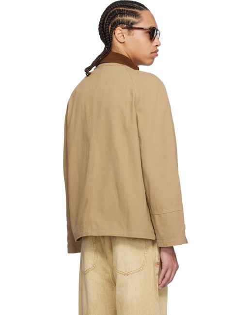 【関税込み】Carter Young カーキ Newman バックル ジャケット メンズ Carter Young Ssense限定 カーキ Newman バックル