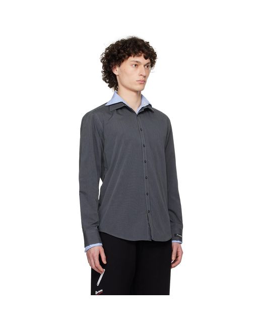 PROTOTYPES Black Double Layer Shirt for men