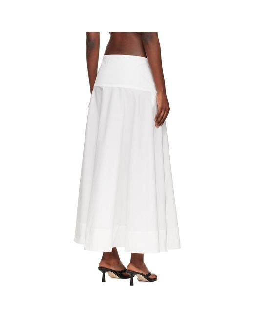 St. Agni White Cotton Circle Hem Maxi Skirt