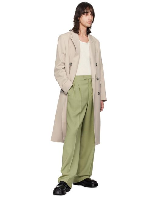 AMI Green Pleated Trousers for men