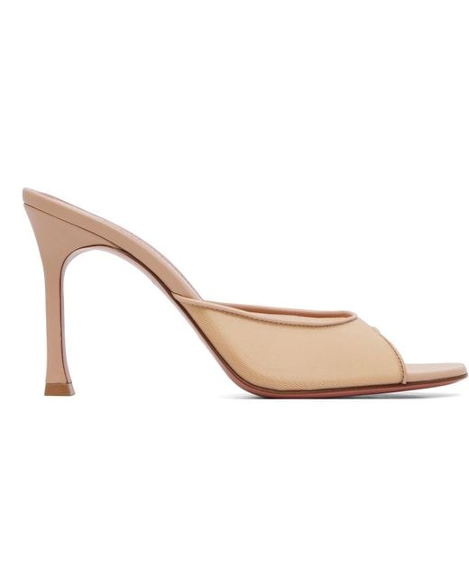AMINA MUADDI White Ssense Exclusive Alexa Mesh Slipper 95 Heeled Sandals