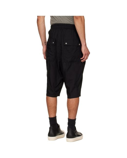 Rick Owens Black Temple Bela Pods Shorts for men