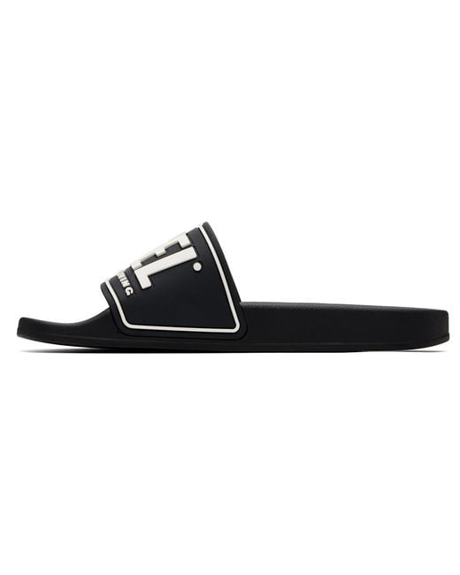DIESEL Black 3d Logo Sa-mayemi-pool Slides for men