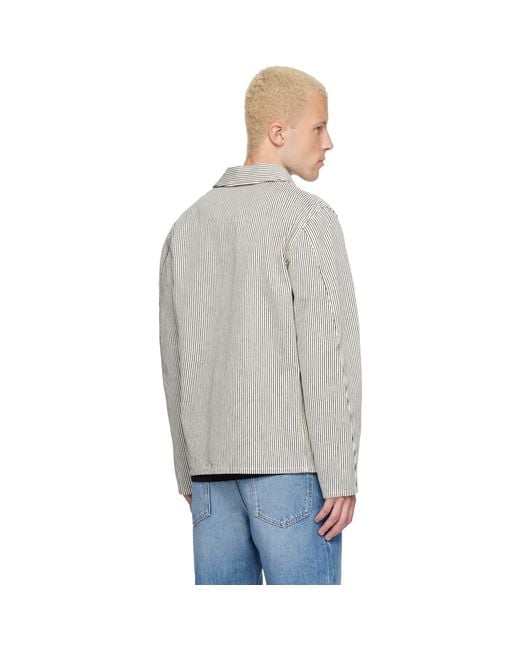 Givenchy Gray Striped Workwear Jacket for men