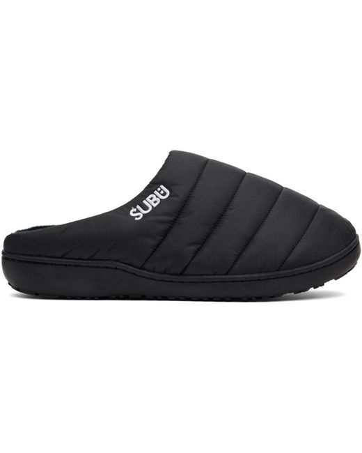 SUBU Black Quilted Slippers for men