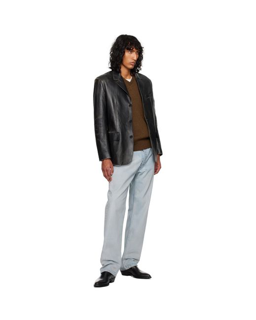 The Row Black Genki Leather Jacket for men