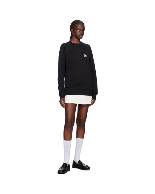 Maison Kitsuné Black Chillax Fox Patch Sweatshirt
