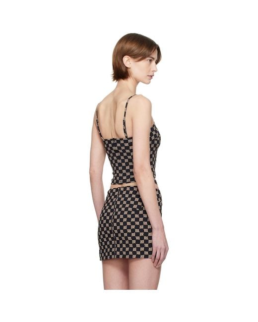 M I S B H V Black Monogram Spaghetti Top
