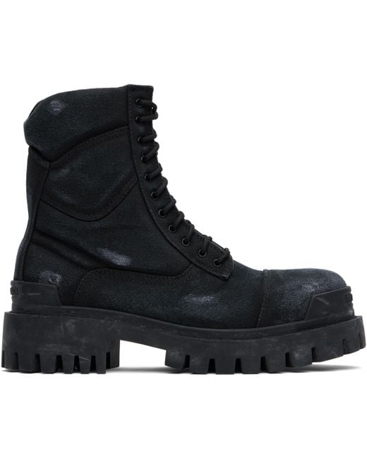 メンズ Balenciaga ブラック Strike 20Mm コンバットブーツ Black