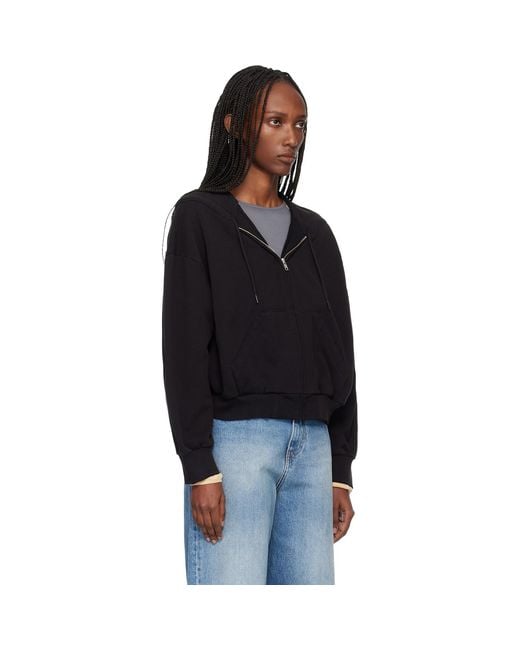 MM6 by Maison Margiela Black Unbrushed Cotton Sweatshirt