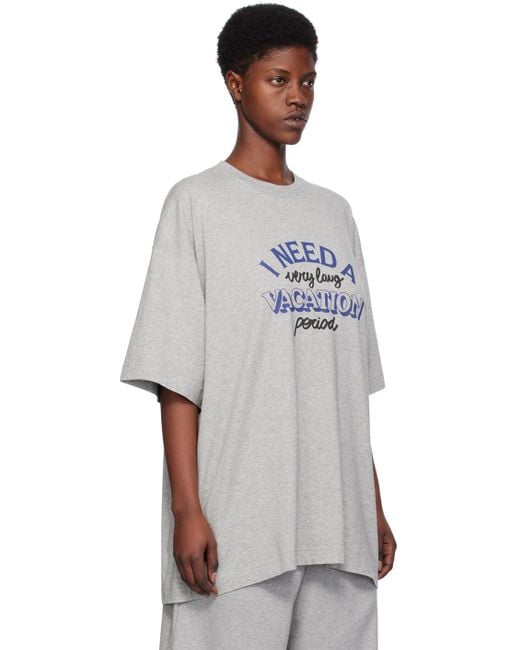 Vetements グレー I Need A Vacation Tシャツ Multicolor