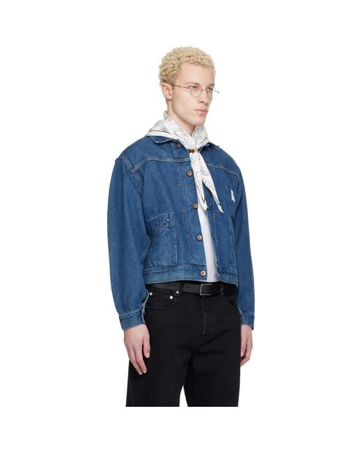 Maison Kitsuné Blue Kuro Edition Selvedge Voyage Denim Jacket for men