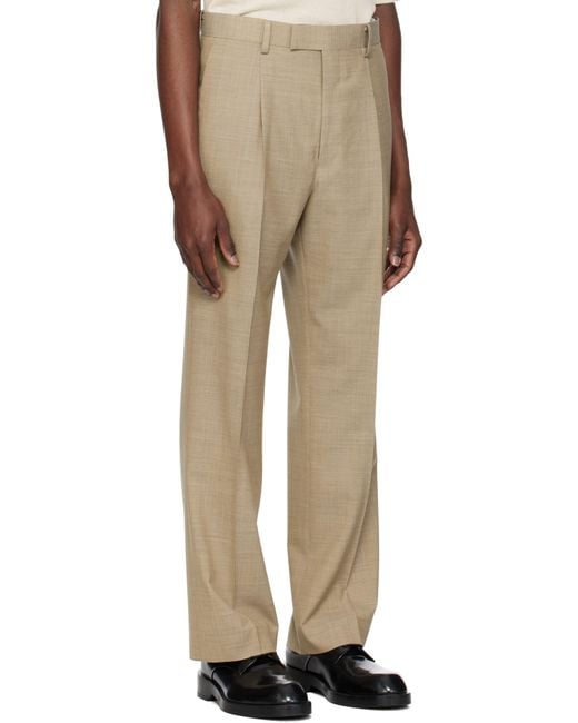 AURALEE Super Fine Tropical Wool Trousers in Natural for Men | Lyst