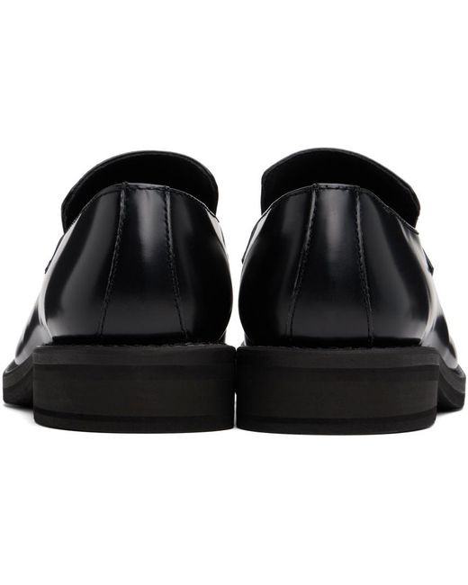 Our Legacy Black Polished Leather Moc Loafers