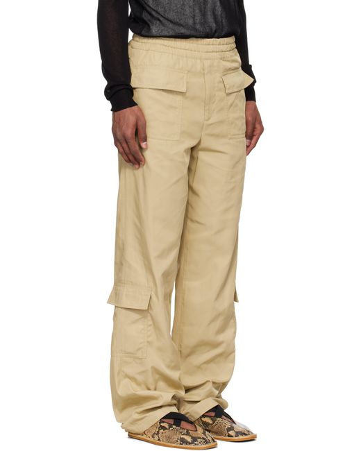メンズ Dries Van Noten ベージュ ツイル カーゴパンツ Natural