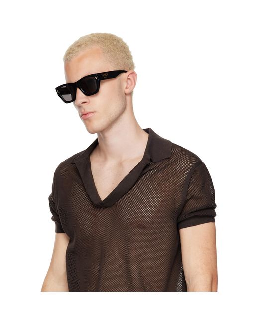 Fendi Gray Square Sunglasses for men