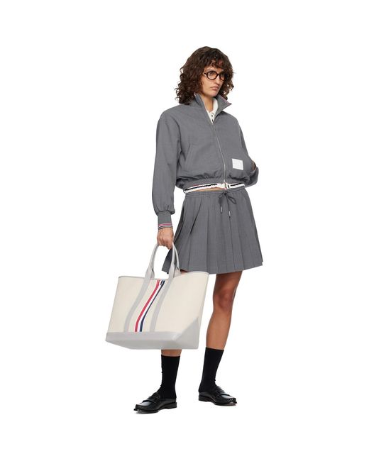 Thom Browne Natural Rwb Stripe Medium Tool Tote