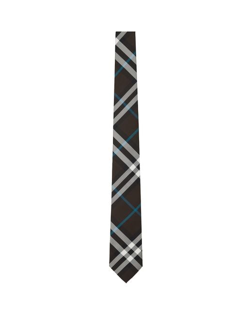 Burberry Black Check Silk Tie for men