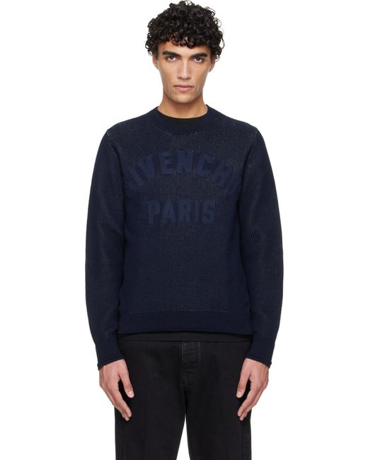 Givenchy メンズ ブルー ネイビー クルーネックセーター 【公式通販】