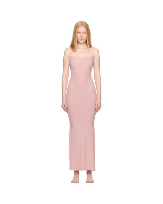 Skims Black Soft Lounge Long Slip Maxi Dress
