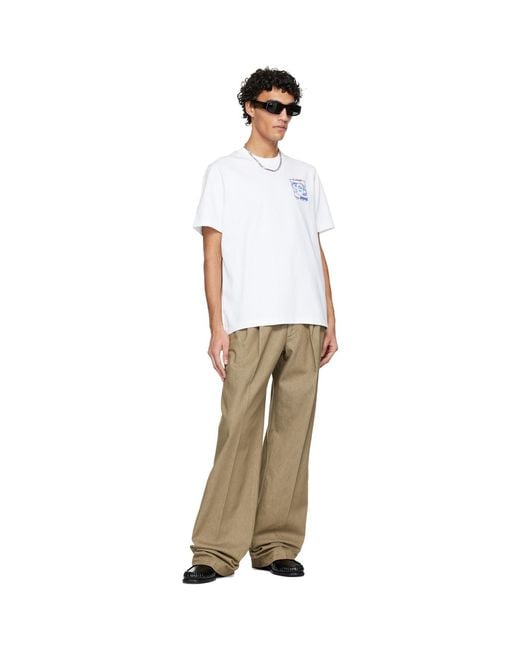 Casablanca White Heat Map Logo Short Sleeve T‑Shirt for men