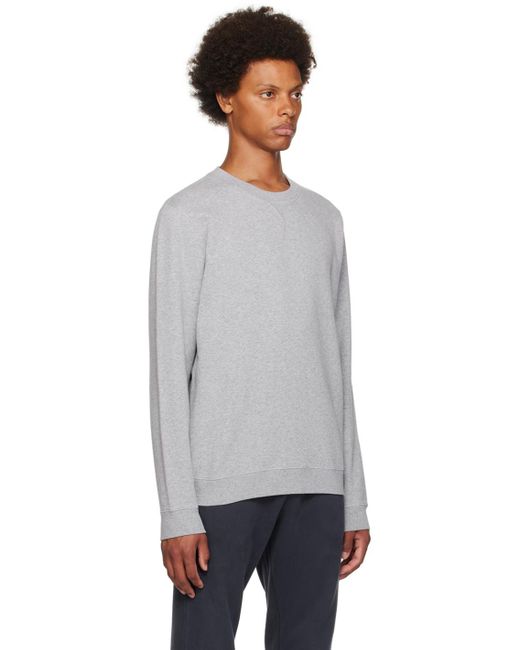Sunspel Black Grey V-stitch Sweatshirt for men