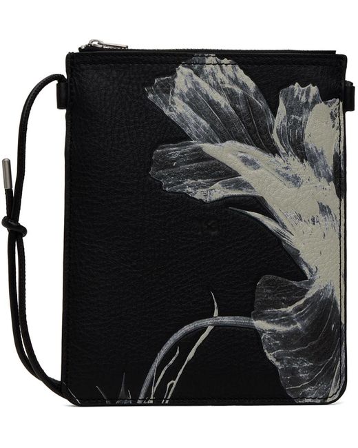 Pochette noire à image de fleur Y-3 pour homme en coloris Black
