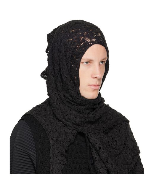 Homme Plissé Issey Miyake Black Branches & Leaves May Scarf for men
