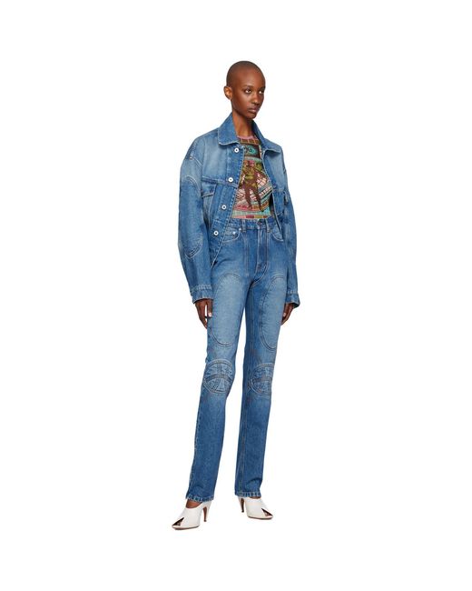 Jean Paul Gaultier Blue Lace-Up Jeans