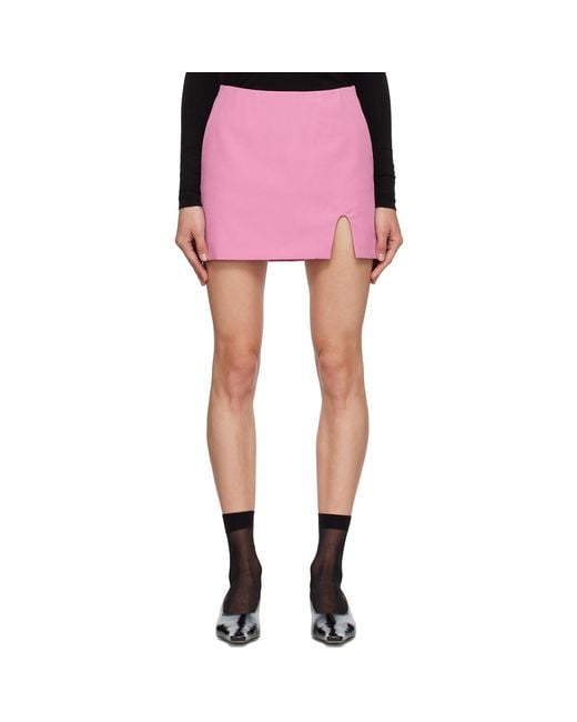 Pushbutton Pink Ssene Exclusive Slit-Cut Miniskirt