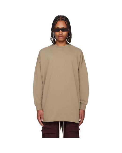 Rick Owens Natural Taupe Concordians Tommy Ls Sweatshirt for men