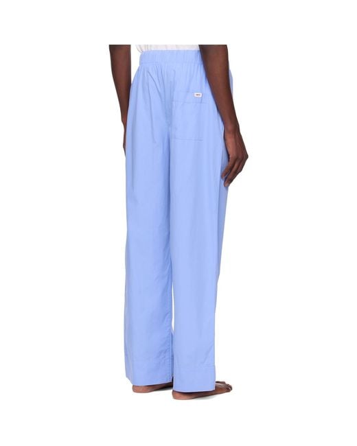 Tekla Blue Poplin Pyjama Pants for men