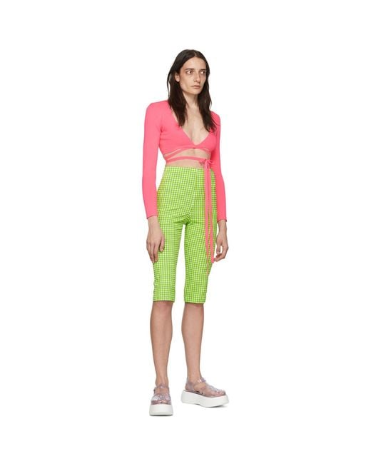 MSGM Red Pink Polyester Cardigan